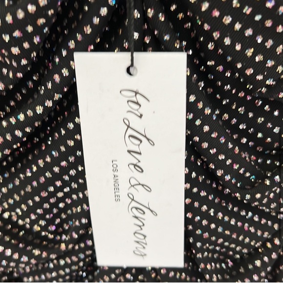 NWT For Love and Lemons Glitter Ruched Cocktail Mini Dress Size M - Picture 6 of 9